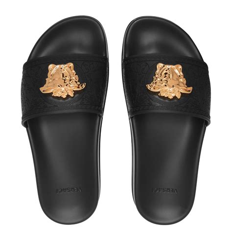 women's black versace slides|versace slides women sale.